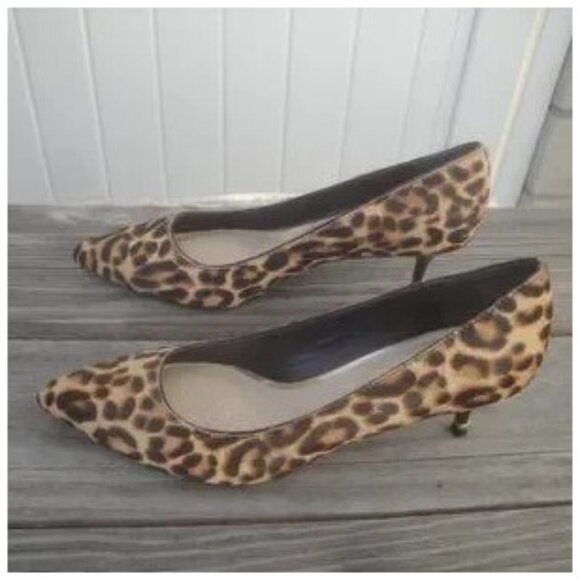 Kenneth Cole New York "Morgan" Leopard Print Kitten Heel Pumps Size 7 M - Picture 2 of 6